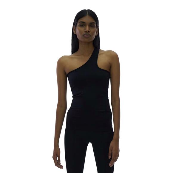 NWT! Helmut Lang Core Cutout Black Seamless Jersey Stretch Tank - Size M/L - Picture 1 of 8